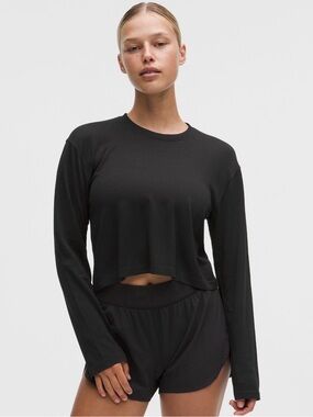 Lululemon swiftly perforated stripe long sleeve size 6 NWT black sold out